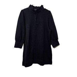 Pomander Place Tuckernuck Mini Dress Sz L Black Charlotte Terry High Neck Ruffle